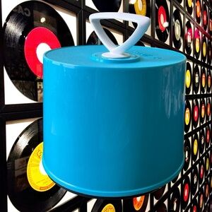 60’s Vintage Disk-Go-Case ~ (7”) Vinyl Record Collection Sky Blue Portable Case